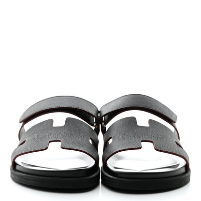 Hermes Calfskin Mens Chypre Sandals 44 Black 2 of 9