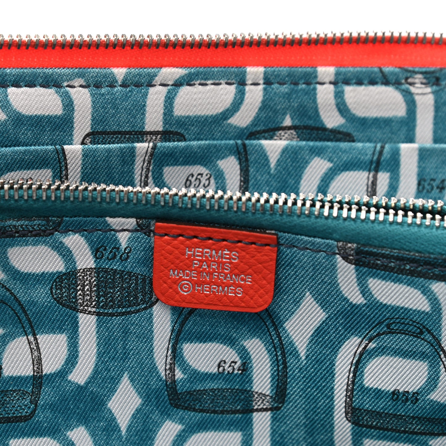 Epsom Silk'in Wallet Orange Poppy Bleu Saint Cyr
