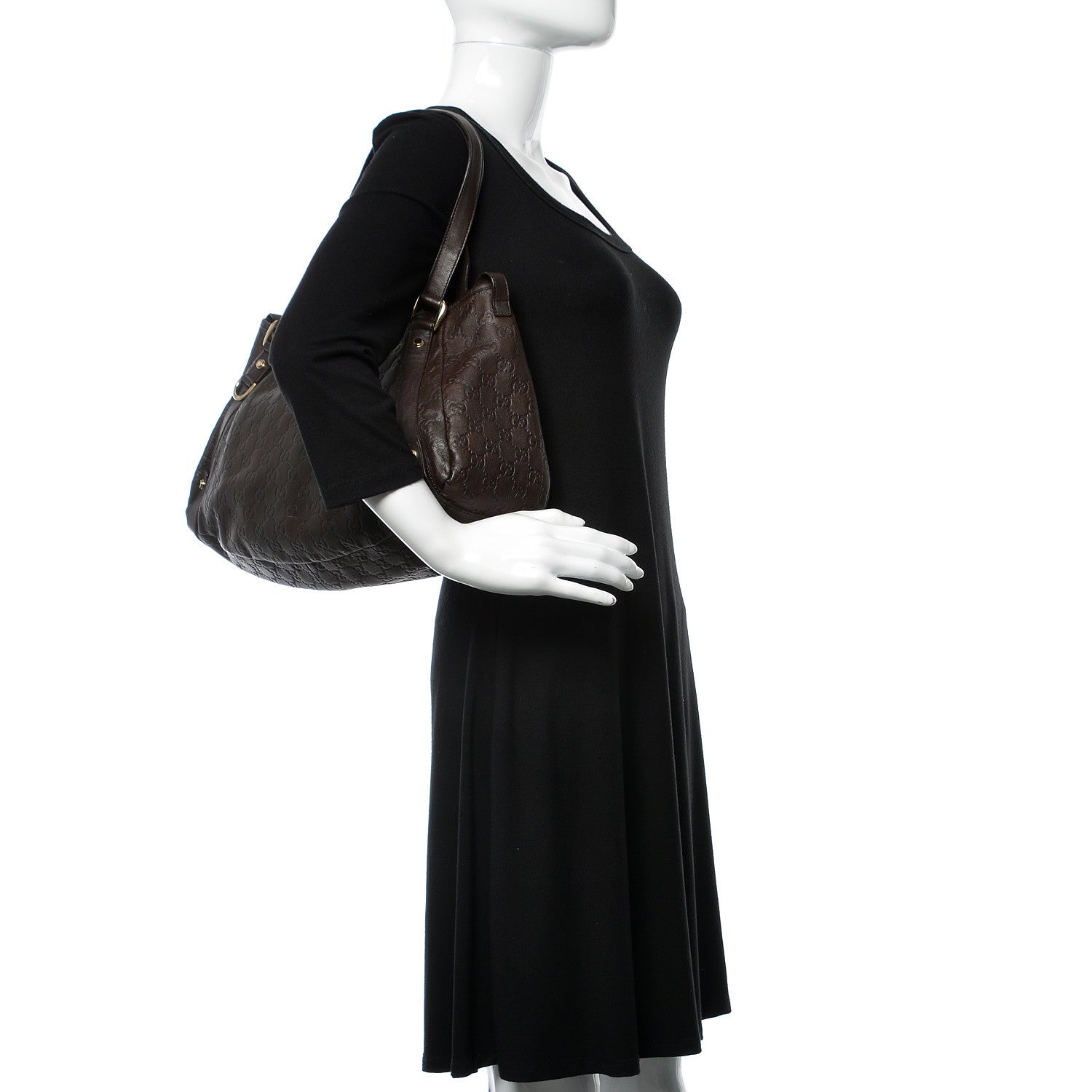 Gucci Guccissima Medium Abbey Shoulder Bag Chocolate 2 of 9