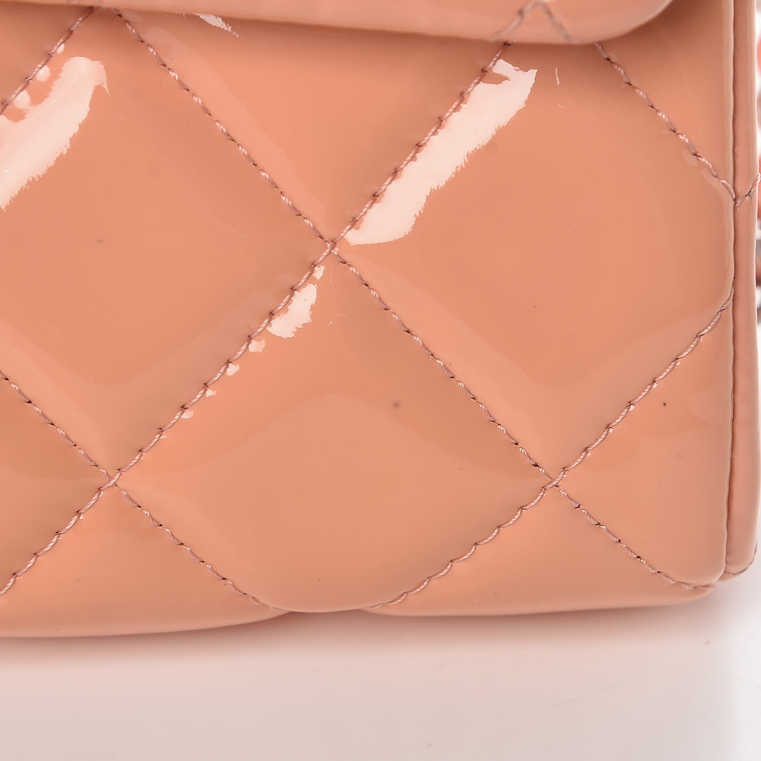 Chanel Patent Quilted Clutch with Chain Flap Light Pink 9 of 9