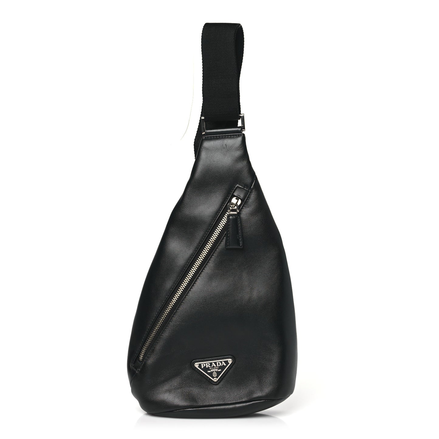Softy Calfskin Triangle Cross Bag Black