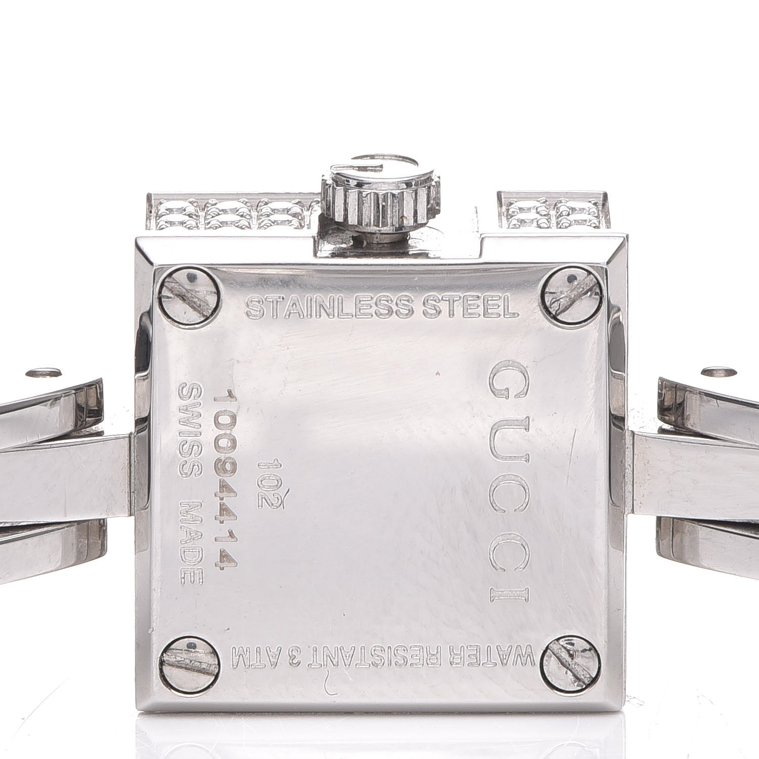 Gucci Stainless Steel Satin Diamond Bezel 14mm 102 G-Mini Quartz Watch Black 5 of 8