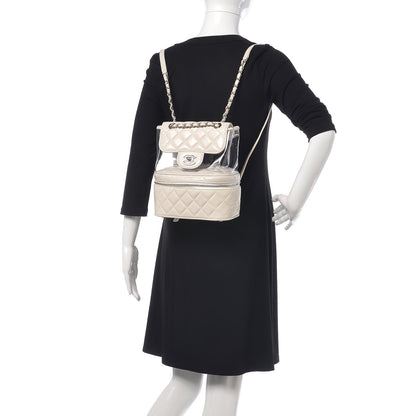 Chanel Crumpled Calfskin PVC Quilted Backpack White 2 of 11