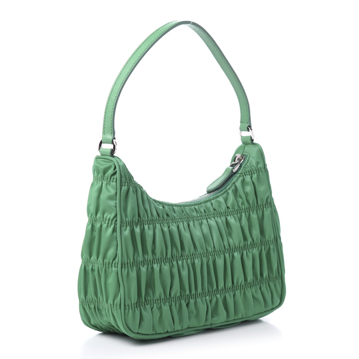 Prada Tessuto Nylon Gaufre Shoulder Bag Menta 3 of 10