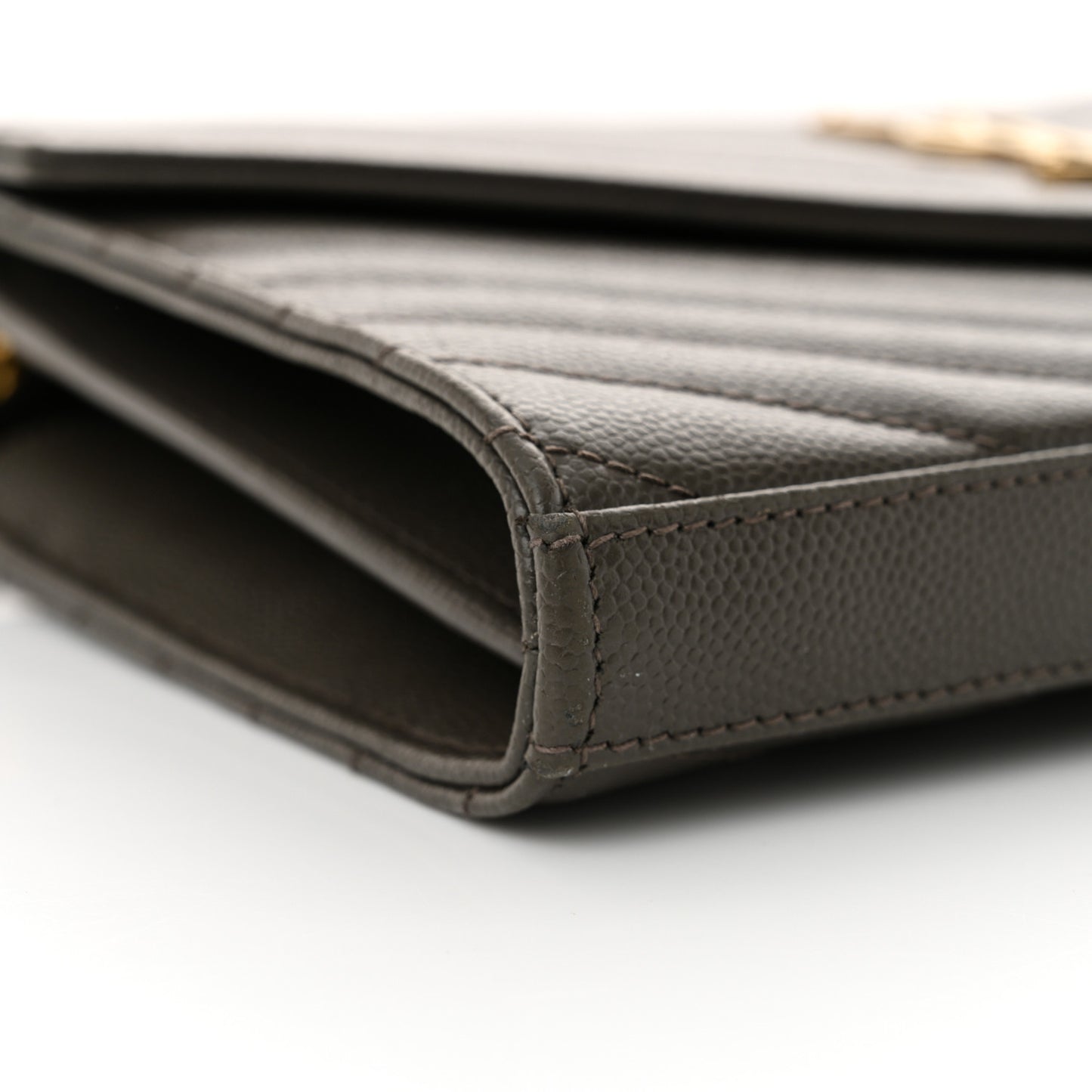 Grain De Poudre Matelasse Chevron Monogram Chain Wallet Pebble