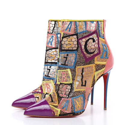 Christian Louboutin Patent Lace Gipsybootie 100 Ankle Boots 39 Multicolor 3 of 6