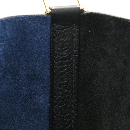 Hermes Taurillon Clemence Casaque Picotin Lock 22 MM Bleu Nuit Black Blue Frida 7 of 9