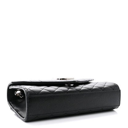 Saint Laurent Grain De Poudre Textured Mixed Matelasse Triquilt Small Monogram Satchel Black 4 of 9