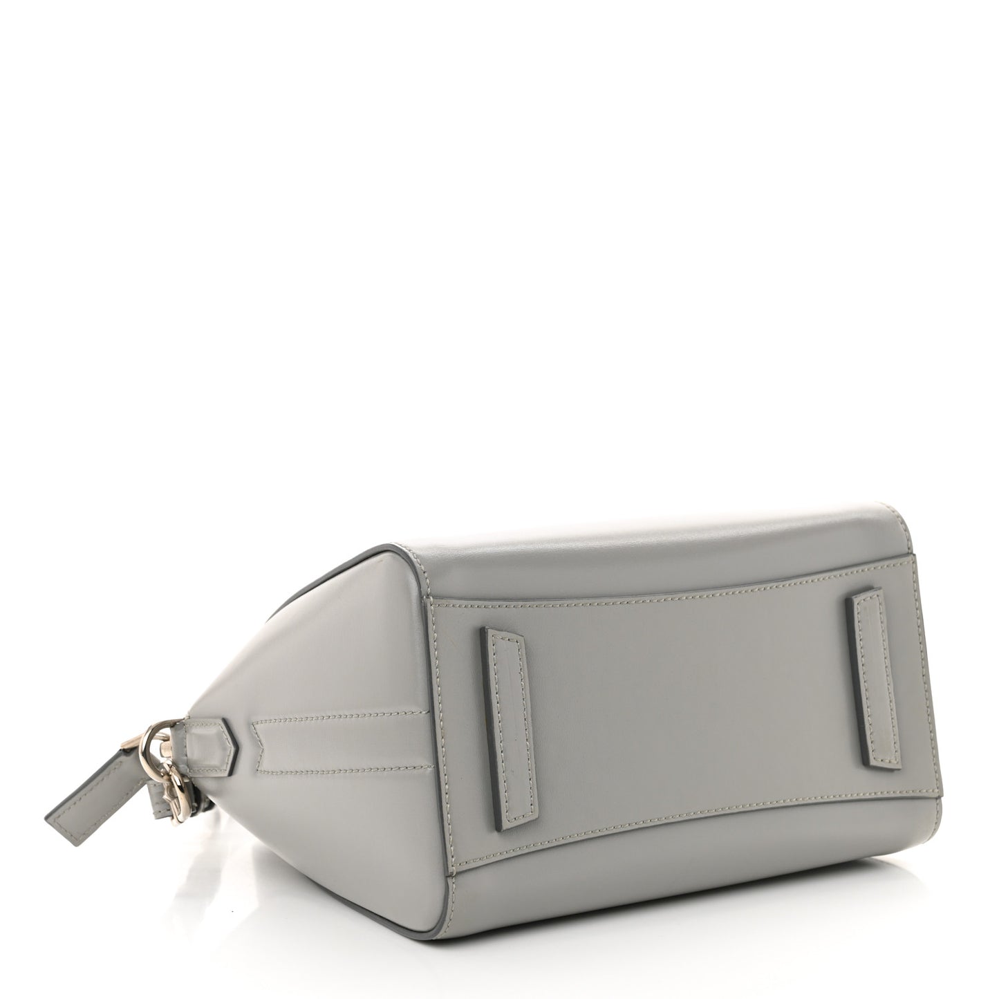 Shiny Lord Calfskin Mini Antigona Pearl Grey