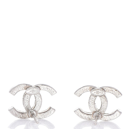 Chanel Crystal Timeless CC Earrings Silver 3 of 6