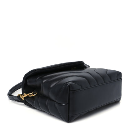 Saint Laurent Calfskin Y Quilted Monogram Toy Loulou Crossbody Bag Black 4 of 13