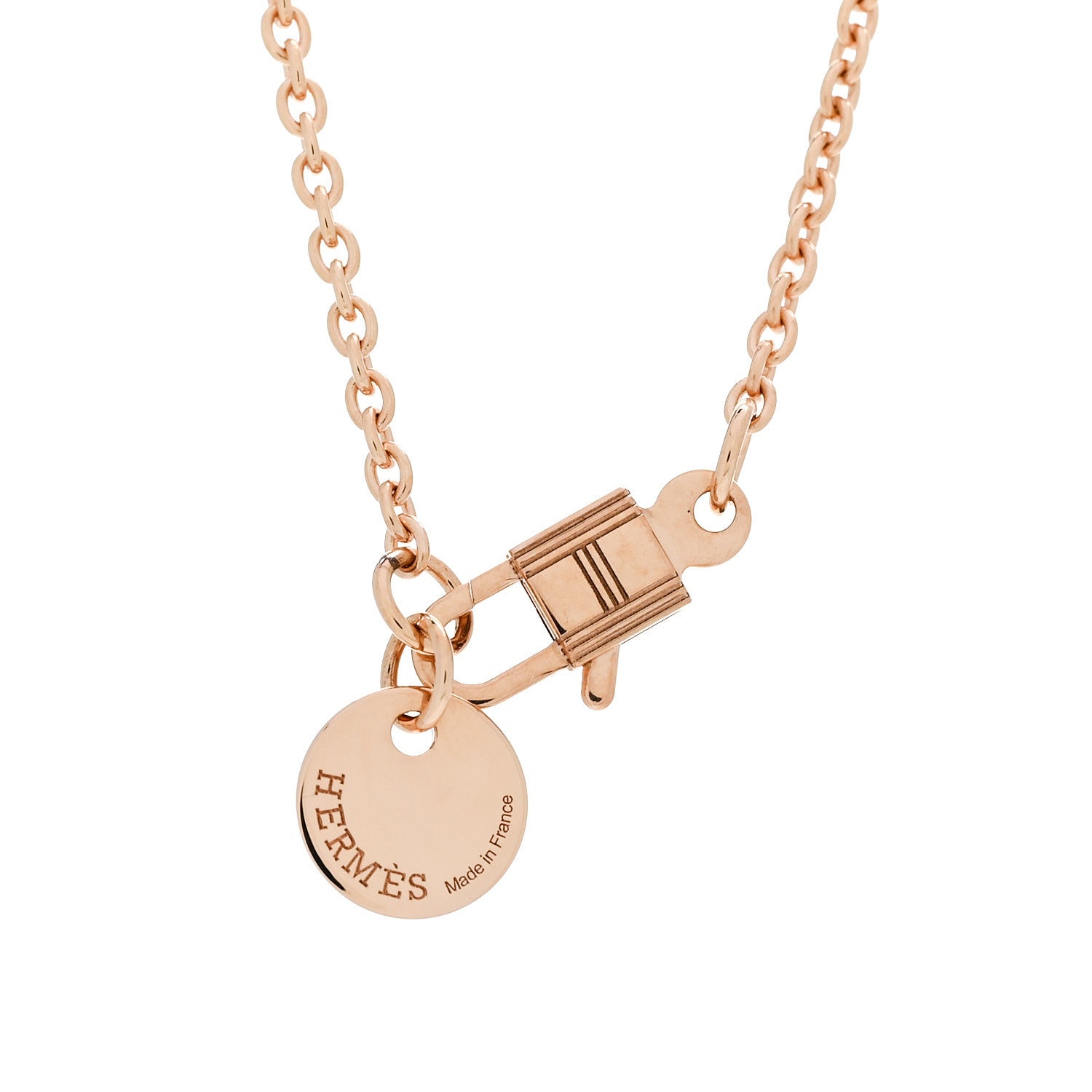 Hermes 18K Rose Gold Amulettes Adjustable Chain Extension 4 of 10