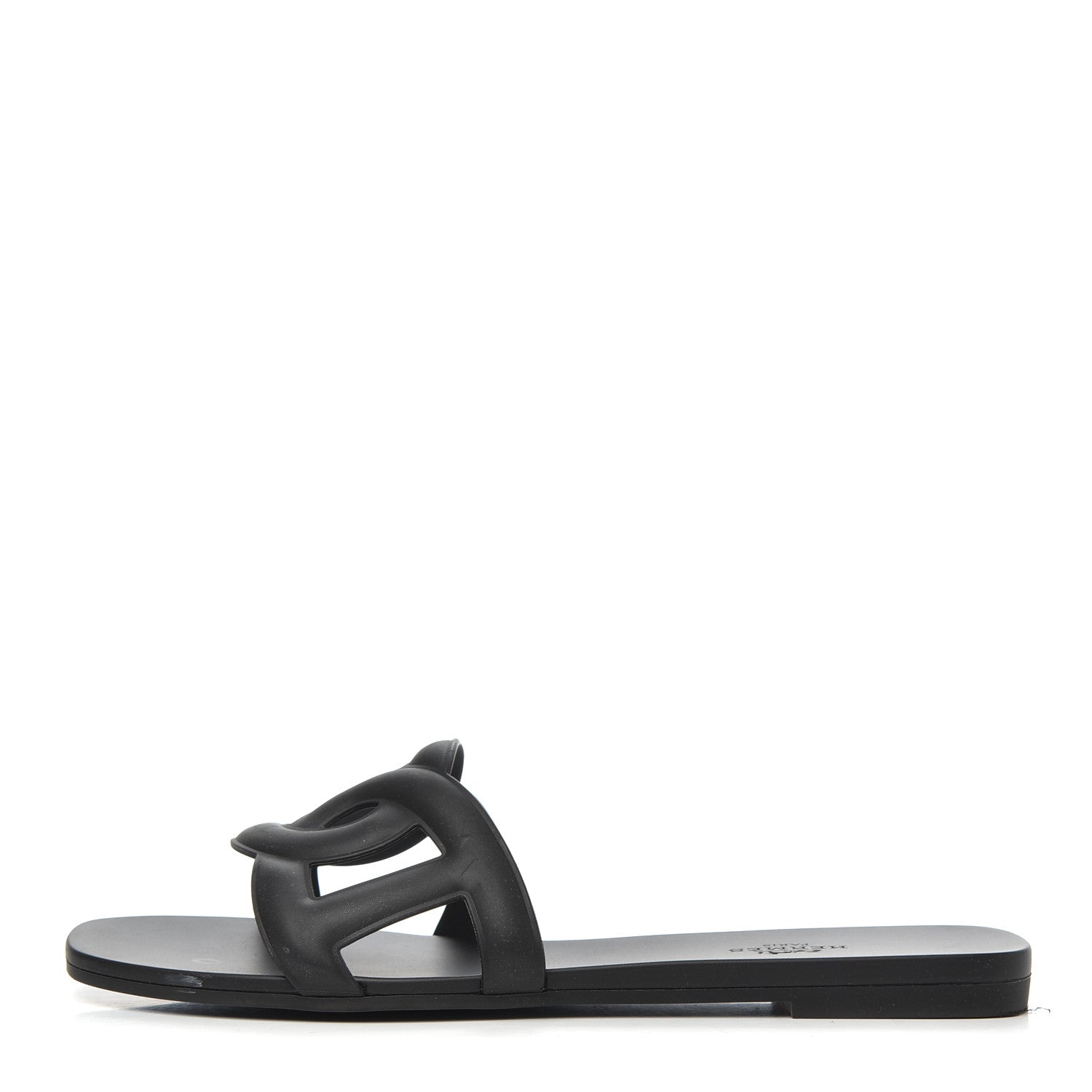 Hermes Rubber Aloha Sandals 38 Black 1 of 11