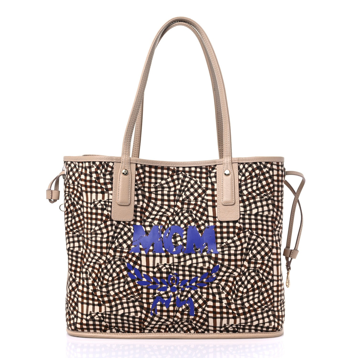 MCM Visetos Medium Liz Reversible Shopper Tote Beige 6 of 10