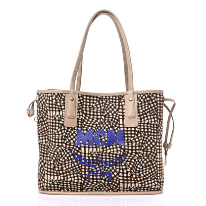 MCM Visetos Medium Liz Reversible Shopper Tote Beige 6 of 10
