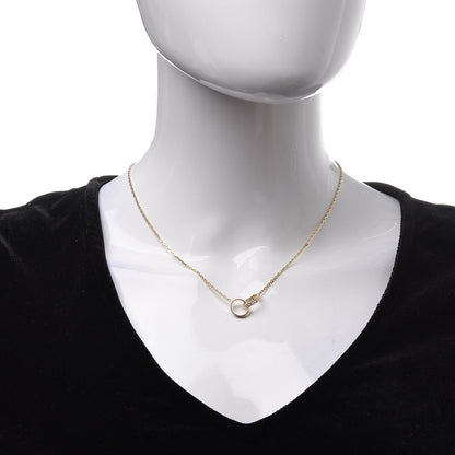 Cartier 18K Yellow Gold Diamond Interlocking LOVE Necklace 2 of 7