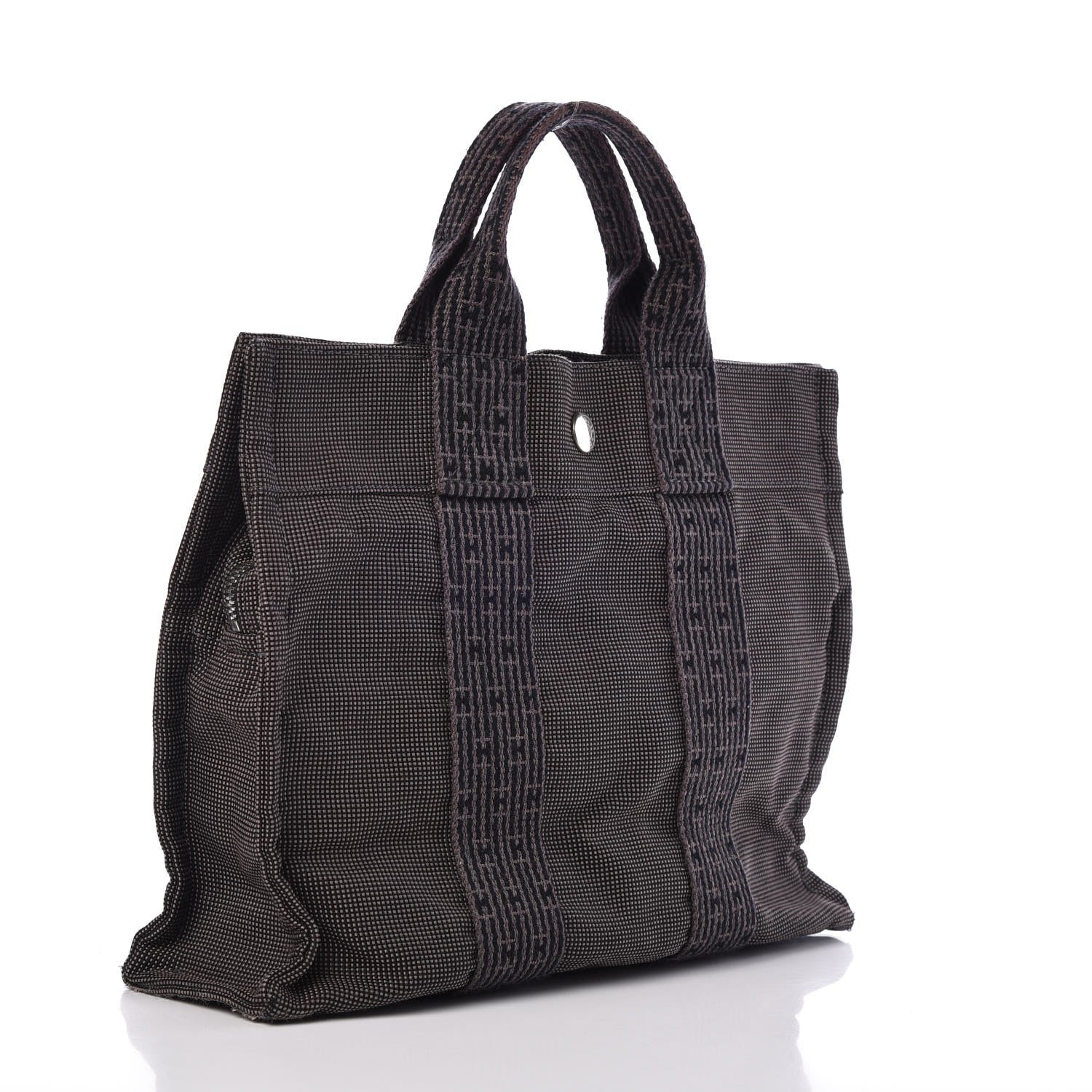 Hermes Canvas Herline PM Tote Grey 3 of 7