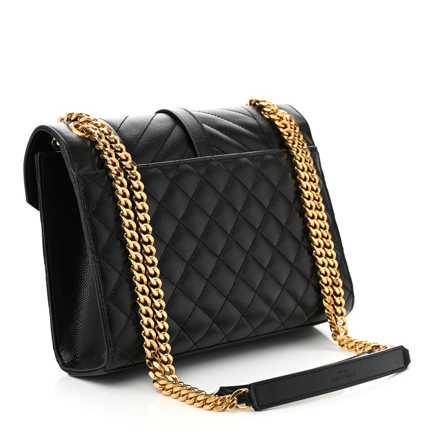 Grain De Poudre Textured Mixed Matelasse Triquilt Medium Monogram Satchel Black