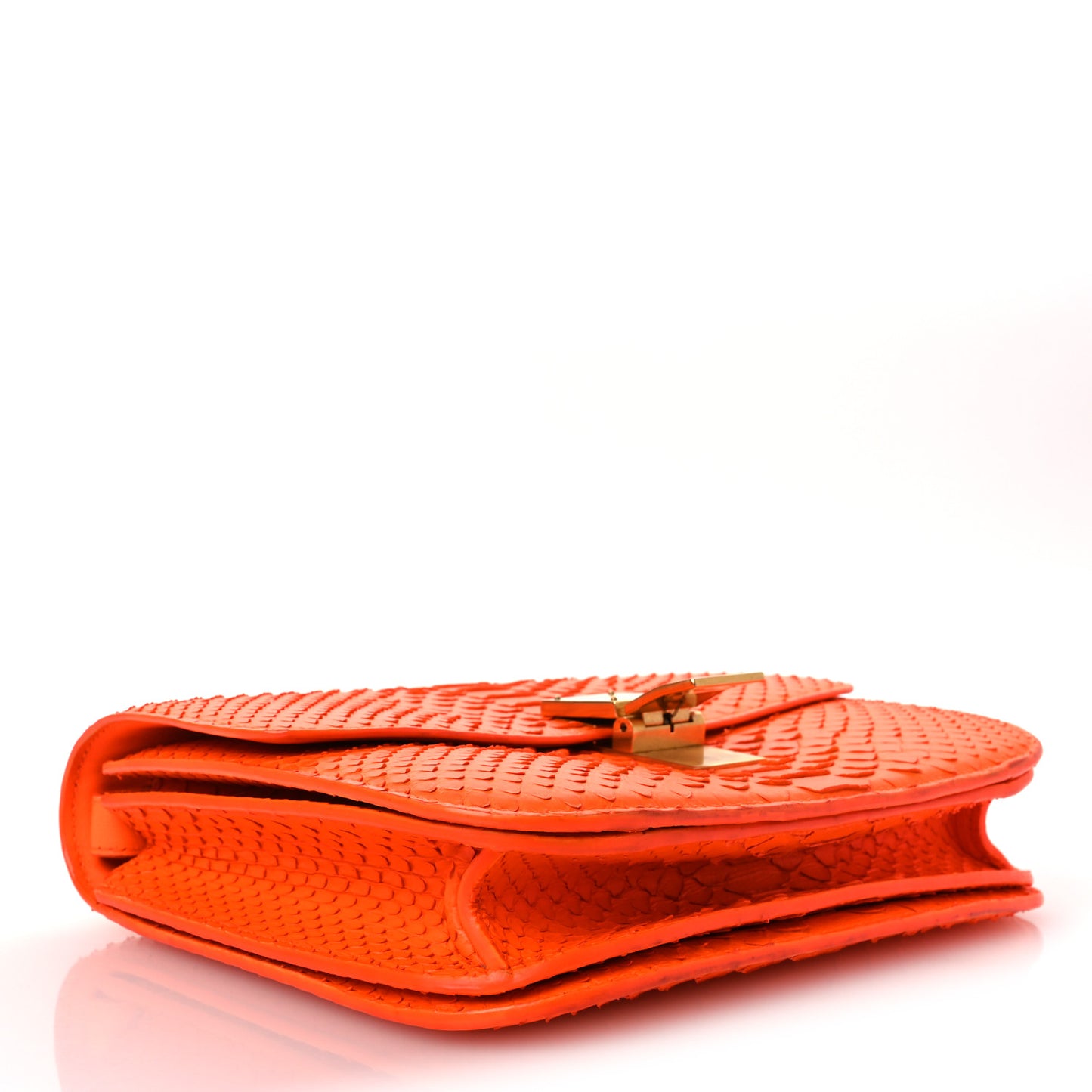Snakeskin Medium Classic Box Flap Orange