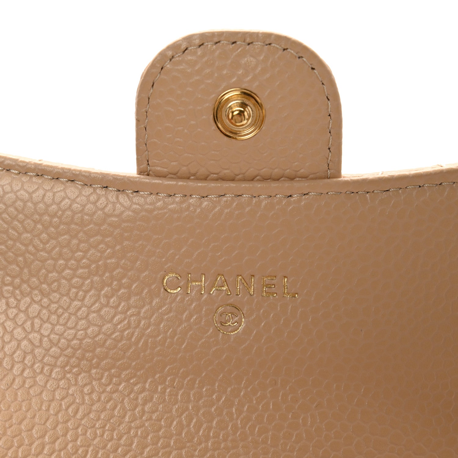 Chanel Caviar Quilted Flap Card Holder Wallet Light Beige 5 of 10