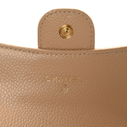 Chanel Caviar Quilted Flap Card Holder Wallet Light Beige 5 of 10