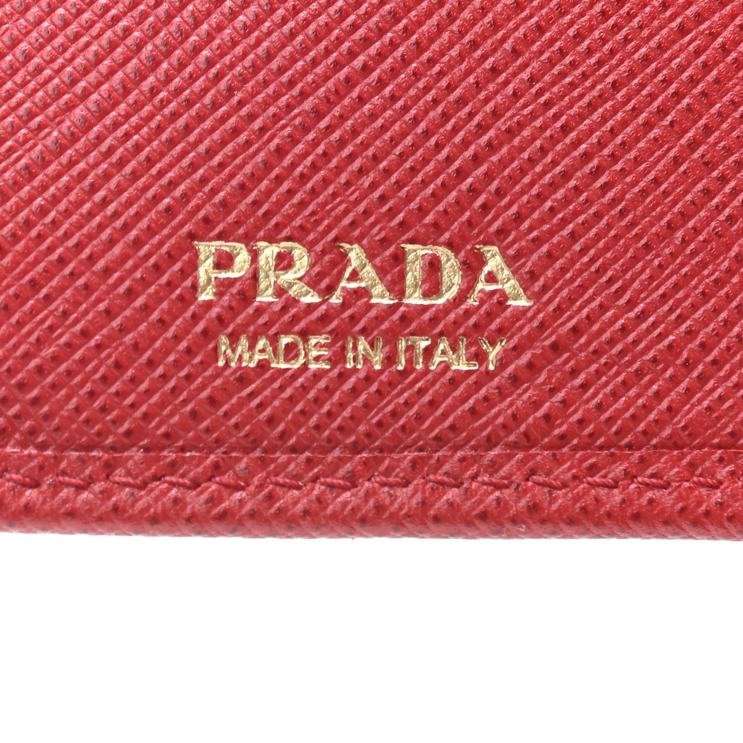 Prada Saffiano Metal Compact Wallet Rubino 6 of 7
