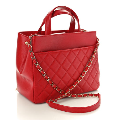 Chanel Caviar Quilted Small Business Affinity Shopping Bag Red 2 of 10