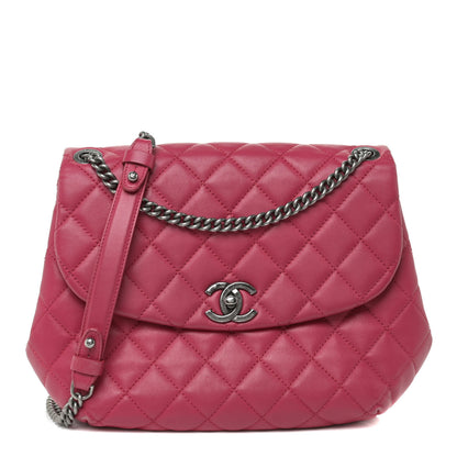 Chanel Lambskin Quilted Large Daily Supple Flap Dark Pink 1 of 27