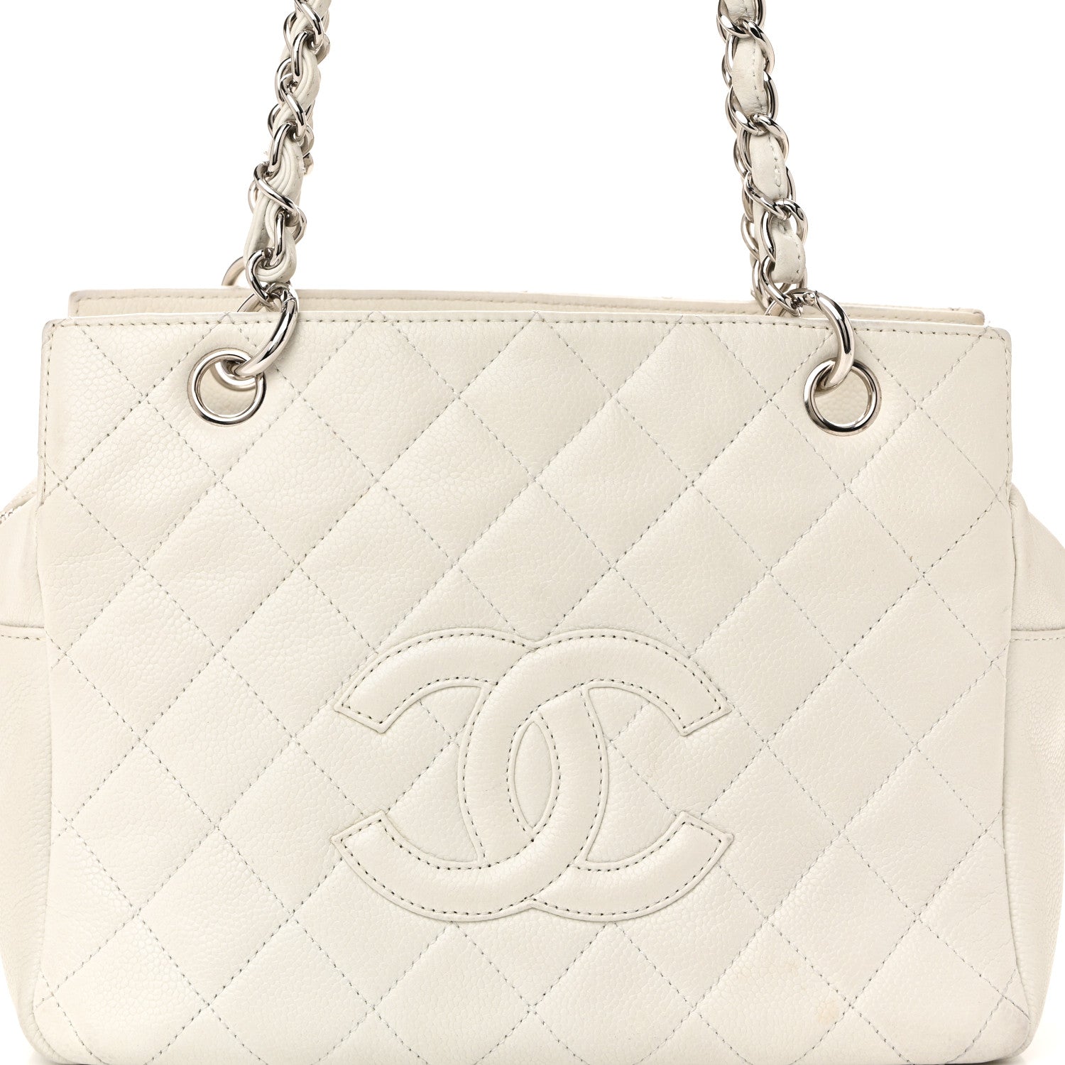 Chanel Caviar Quilted Petit Timeless Tote PTT White 9 of 11