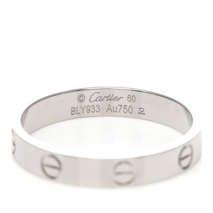 Cartier 18K White Gold 3.5mm LOVE Wedding Band Ring 60 9 4 of 4