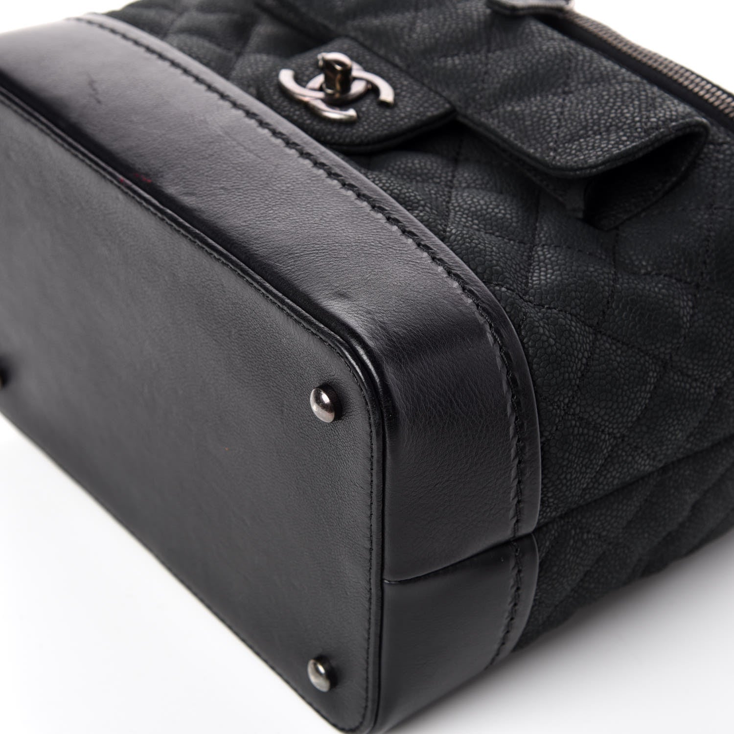 Chanel Iridescent Grained Calfskin Quilted Globe Trotter Vanity Case Black 12 of 12