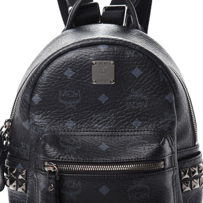 MCM Visetos Side Stud Mini Stark Backpack Black 7 of 9