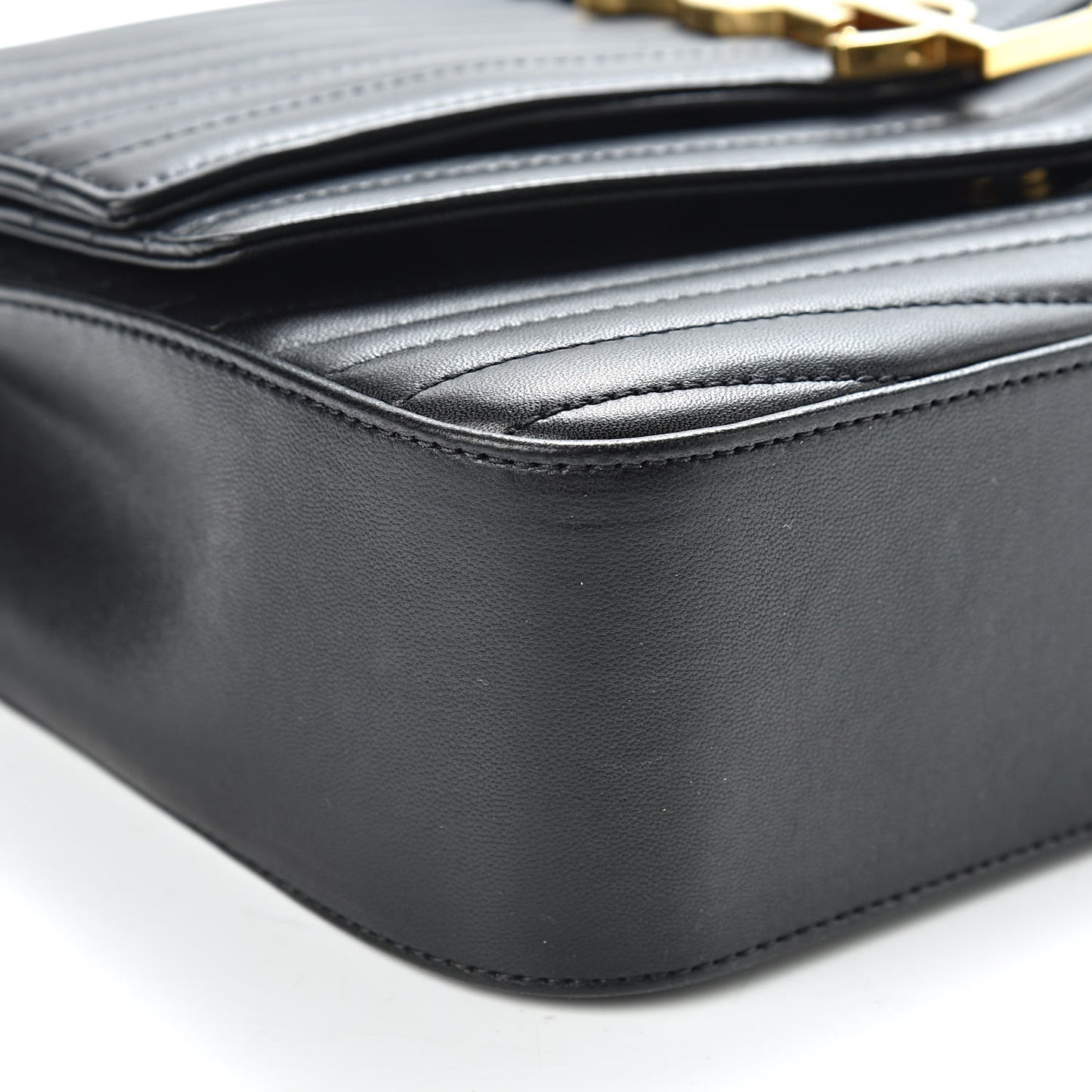 Lambskin Matelasse Chevron Monogram Medium Sulpice Bag Black