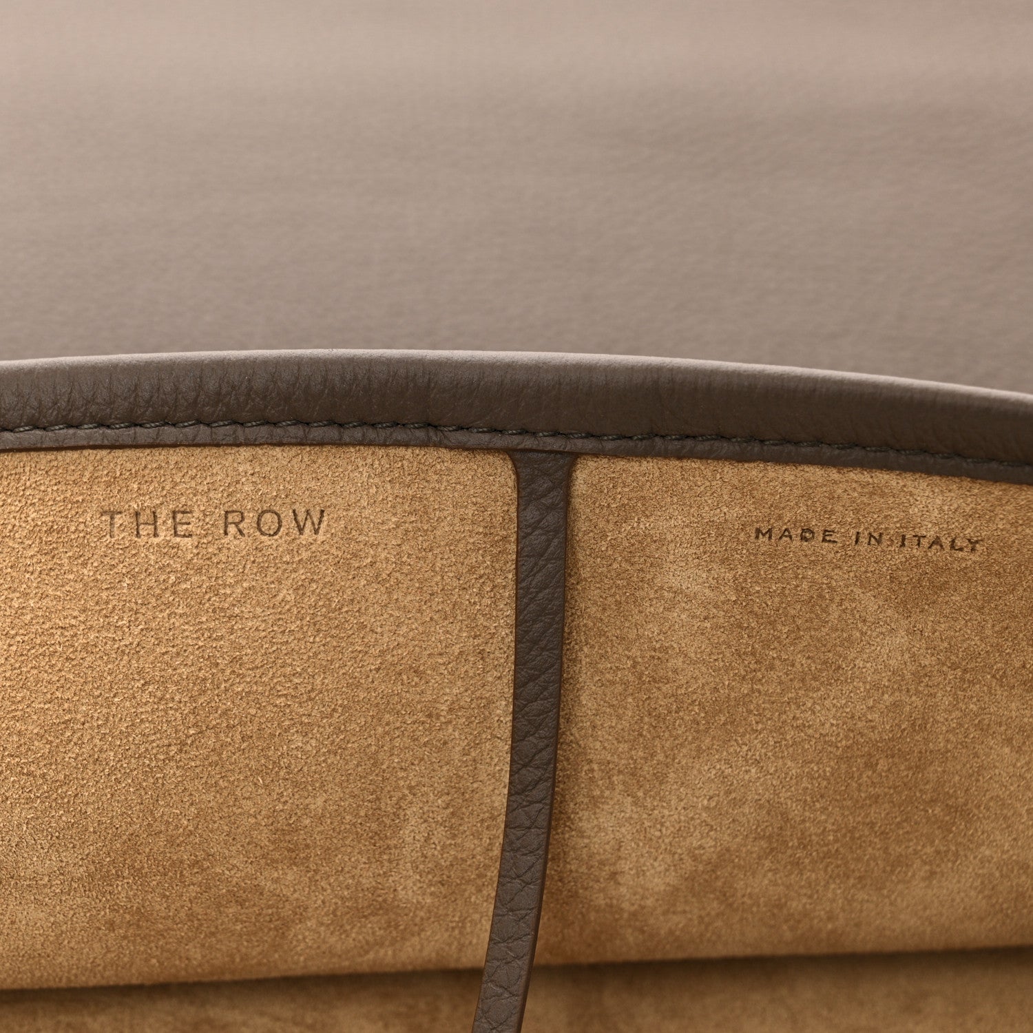 The Row Grained Calfskin Large N/S Park Tote French Grey 6 of 9