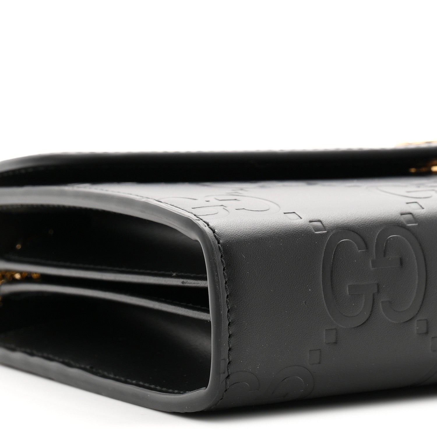 Gucci Calfskin GG Debossed Chain Wallet Black 9 of 10
