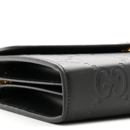 Gucci Calfskin GG Debossed Chain Wallet Black 9 of 10