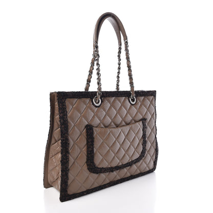 Chanel Aged Calfskin Tweed Medium Secrets Tote Taupe 3 of 7