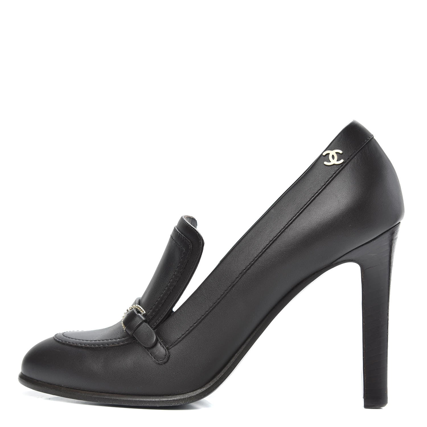 Chanel Calfskin Buckle Pumps 39 Black 1 of 11