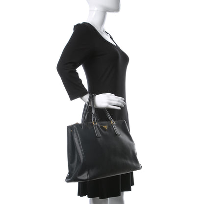 Prada Saffiano Medium Galleria Double Zip Tote Black 2 of 16