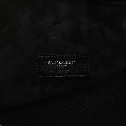Saint Laurent Calfskin Crocodile Embossed Small Supple Sac de Jour Black 6 of 11
