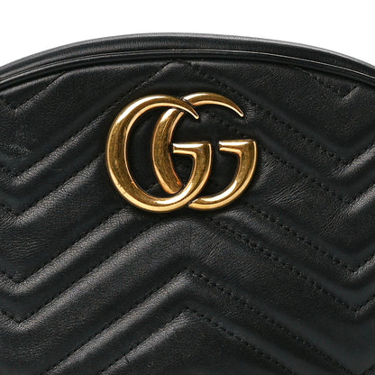 Gucci Calfskin Matelasse GG Marmont Belt Bag 85 34 Black 10 of 14