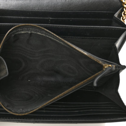 Gucci Calfskin Matelasse GG Marmont Chain Wallet Black 7 of 8