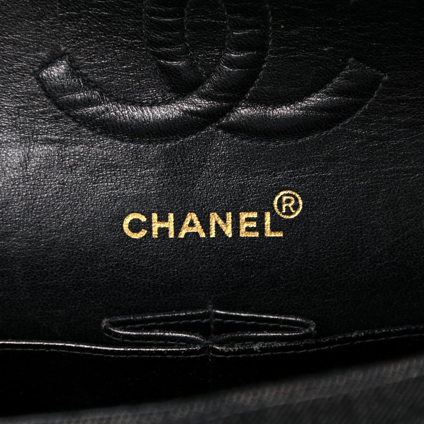 Denim Quilted Medium Double Flap Black