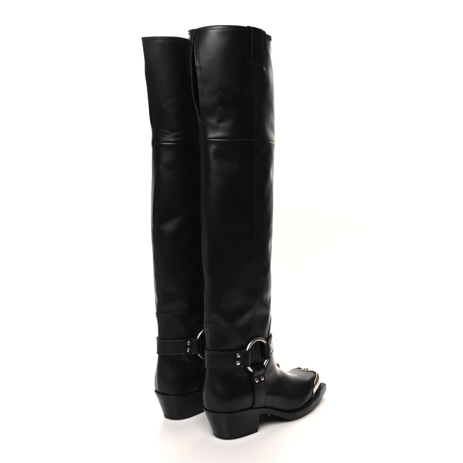 Gucci Lifford Calfskin Opal Over The Knee Boots 39.5 Black 4 of 7