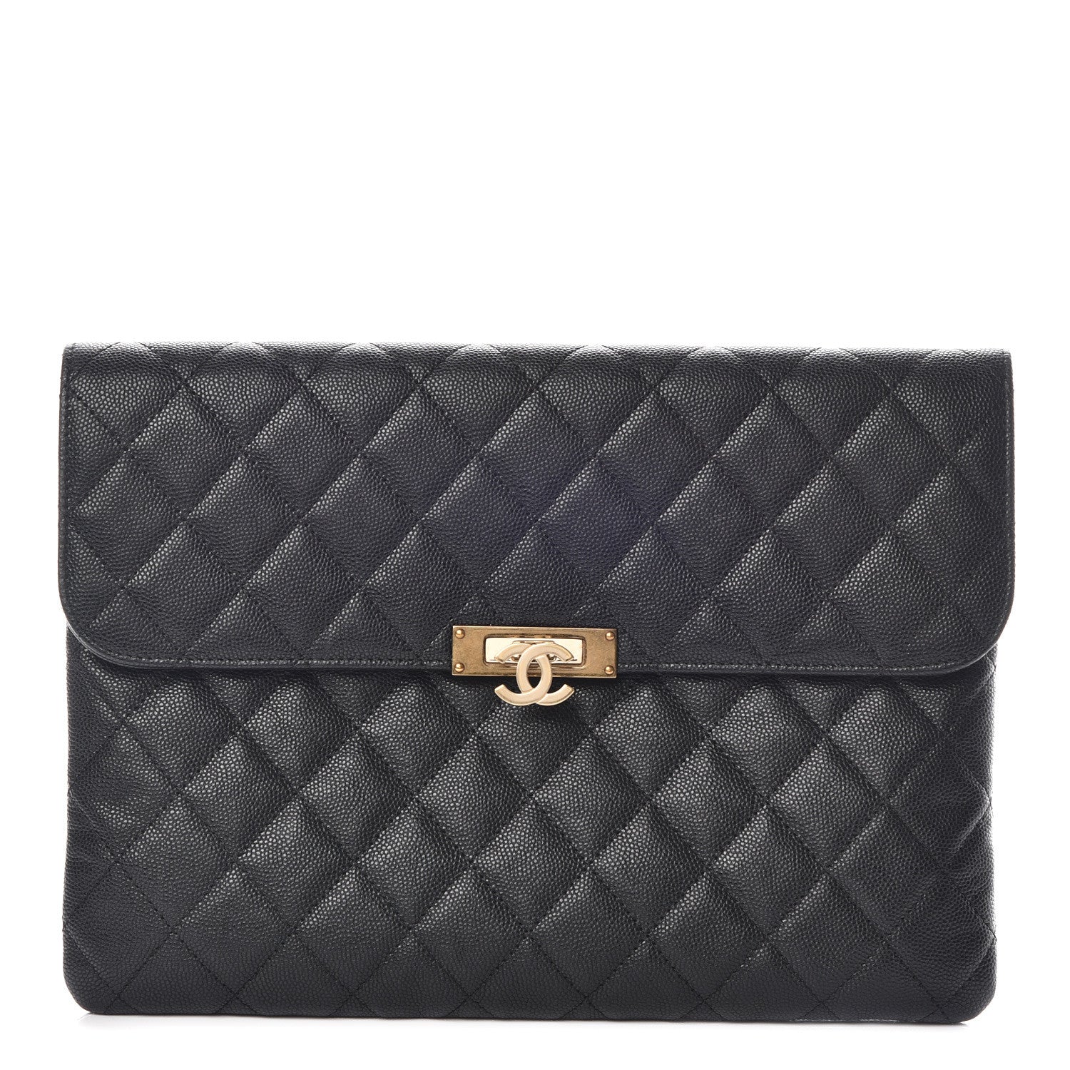 Chanel Caviar Quilted Medium Golden Class Pouch Black 1 of 12