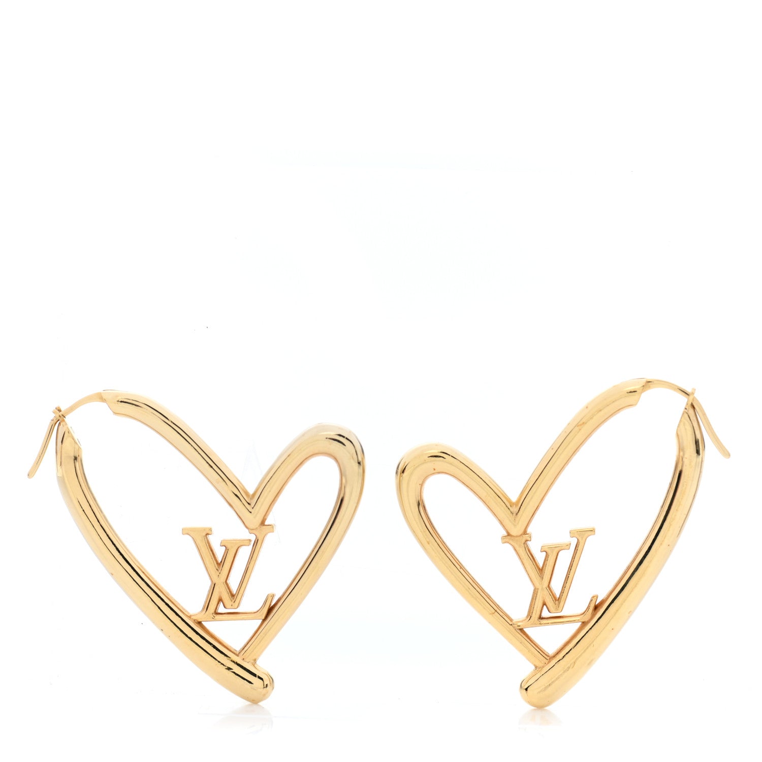 Louis Vuitton Metal Fall In Love Hoop Earrings GM Gold 1 of 5