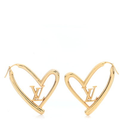 Louis Vuitton Metal Fall In Love Hoop Earrings GM Gold 1 of 5