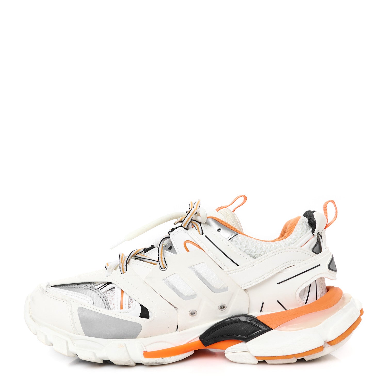 Balenciaga Rubber Mesh Fabric Recycled Sole Womens Track Sneakers 39 White Orange 1 of 10