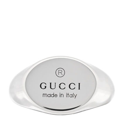 Gucci Sterling Silver Oval Trademark Ring 60 9 1 of 4