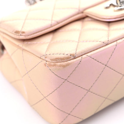 Chanel Iridescent Calfskin Quilted Mini Rectangular Flap Pink 7 of 15